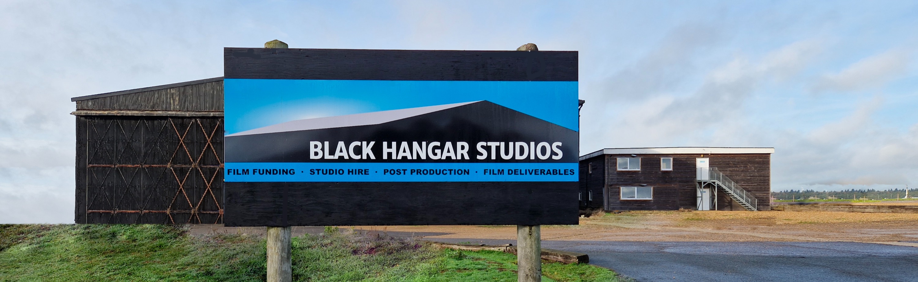 Black Hangar Studios entrance sign